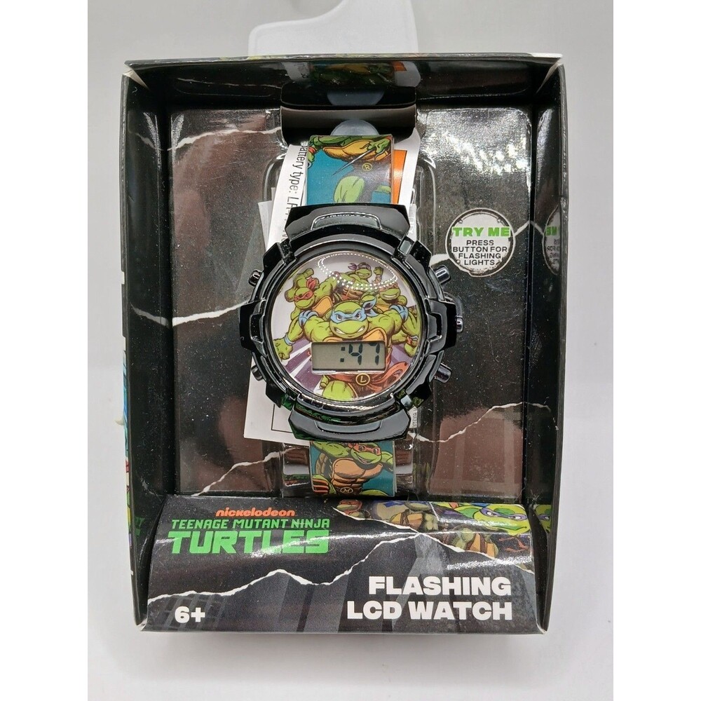 ACCUTIME Nickelodeon TMNT TEENAGE MUTANT NINJA TURTLES Digital Watch FLASHING